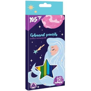 Карандаши цветные Yes Space Girl, 12 цветов (290654) - Pampik