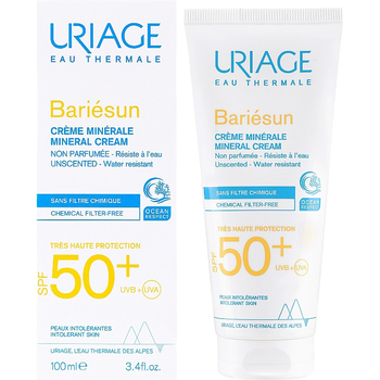 Солнцезащитный минеральный крем Uriage Bariesun SPF50+, 100 мл - Pampik
