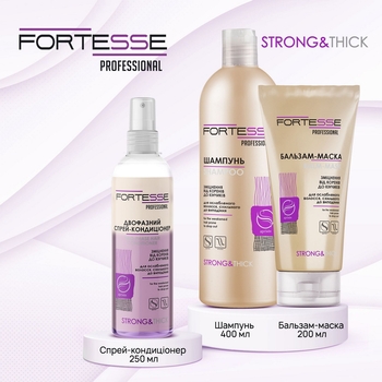 Двофазний спрей-кондиціонер Fortesse Professional Strong & Thick для ослабленого волосся, схильного до випадіння, 250 мл - Pampik - 8