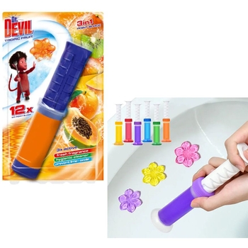 Туалетний точковий блок для унітазу 3в1 Dr.Devil Тропічні Фрукти, 75 мл - Pampik - 2