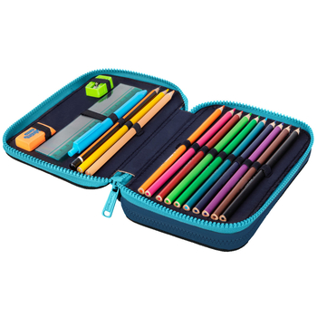 Пенал з наповненням ТМ CoolPack Jumper 2 , 2 відділення, 19,5х12,5х4см, блакитний (E66547) - Pampik - 2