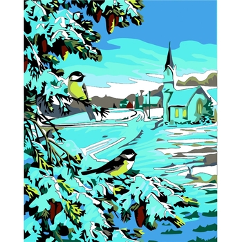 Картина за номерами ZiBi Art Line Синички 40х50 см (ZB.64113) - Pampik