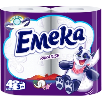 Тришаровий туалетний папір Emeka Paradise Райська свіжість, 4 рулони (75744) - Pampik