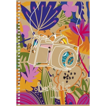 Тетрадь для записей Student А5, без линовки, спираль, 96 л., Цветы и фотоапарат (A5-SC-096-6114) - Pampik