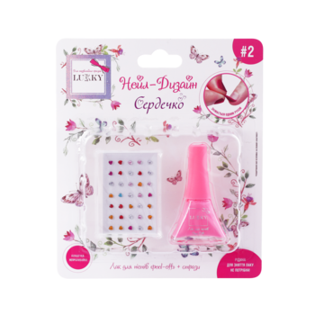 Детский набор для дизайна ногтей Lukky Нэйл-Дизайн Сердечко (T19501) - Pampik - 2