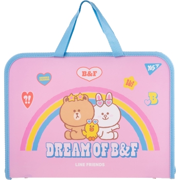 Папка-портфель Yes Line Friends, A4, на молнии (492171) - Pampik