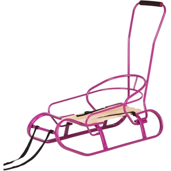 Санки Vitan Експрес зі спинкою та ручкою фуксiя (7315) - Pampik