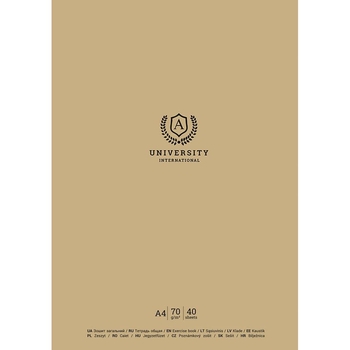 Тетрадь общая Student, А4, в клеточку, 40 л., International university A (A4-040-5209K) - Pampik