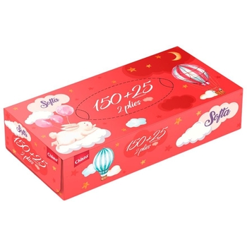 Салфетки сухие косметические Chisto Softa, двухслойные, 150+25 шт. - Pampik - 2