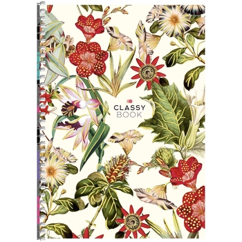 Тетрадь для записей Student А5, в клеточку, спираль, 80 л., Колаж цветов (A5-SC-080-6092K) - Pampik