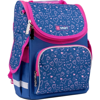Рюкзак шкільний каркасний Smart PG-11 Hearts, синій (558995) - Pampik - 2