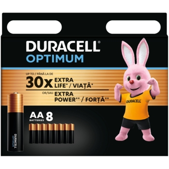 Лужні батарейки пальчикові Duracell Optimum 1.5 V AA LR6, 8 шт. (5000394158931) - Pampik