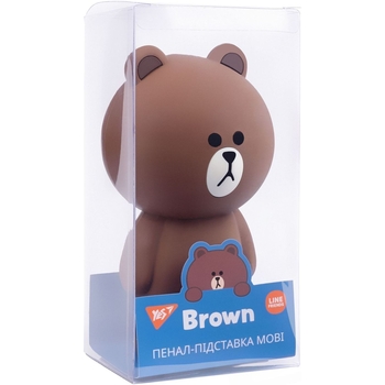 Пенал-подставка Yes SL-03 Line Friends, 18,5х9,5х8 см, коричневый (533372) - Pampik - 2