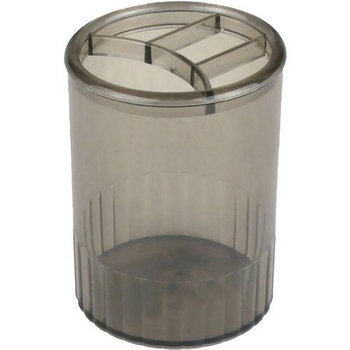 Стакан-підставка для канцелярських приладів Axent 4 відділення 9x7 см димчата (D4009-28) - Pampik