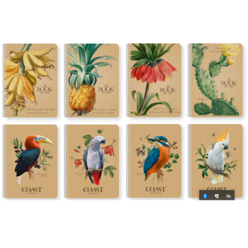 Блокнот для записів Student Банани на гілці, А6, в клітинку, спіраль, 80 аркушів (A6-SC-080-6086K) - Pampik - 2