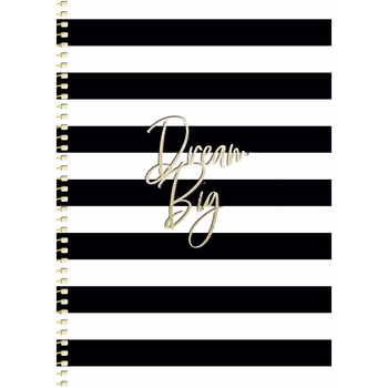 Зошит для записів Genius А5, в клітинку, спіраль, 80 л., Смужки чорно-білі (B5-SC-080-6084K) - Pampik