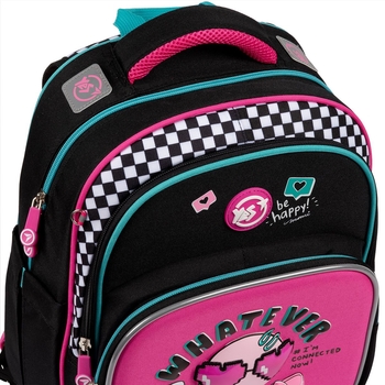 Рюкзак шкільний Yes S-91 Lovely Smile, черный с малиновым (559390) - Pampik - 10