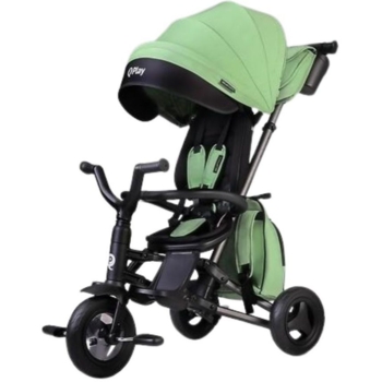 Дитячий складаний триколісний велосипед Qplay Nova+ Rubber Exclusive Green (S700-13Nova+RubberEGreen) - Pampik