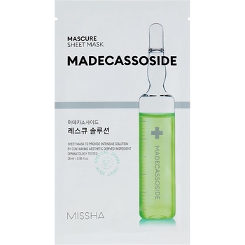 Тканинна маска для обличчя з мадекассосідом Missha Mascure Rescue Solution Sheet Mask Madecassoside, 27 мл - Pampik