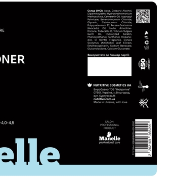 Тонуючий кондиціонер для волосся Manelle Professional care Avocado Oil & Keracyn 1 л - Pampik - 4