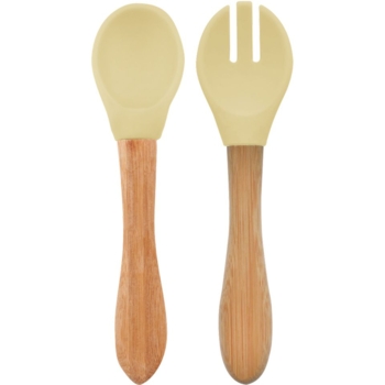 Ложка и вилка MinikOiOi Dig In силиконовые, Mellow Yellow (101060059) - Pampik