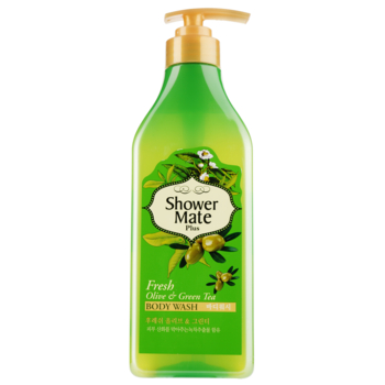 Гель для душу KeraSys Shower Mate Olive&Green Tea, з оливою та зеленим чаєм, 550 мл - Pampik