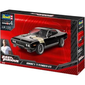 Сборная модель Revell Автомобиль Plymouth GTX 1971 из фильма Форсаж, уровень 4, масштаб 1:24, 81 деталь (RVL-07692) - Pampik