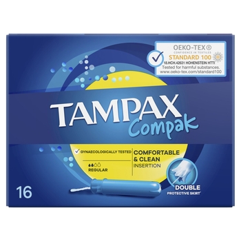 Тампони Tampax Compak Regular, з аплікатором, 16 шт. - Pampik - 2
