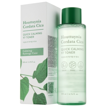 Тонер Tony Moly Houttuynia Cordata Cica Quick Calming 97 Toner, с экстрактами хаутюнии и центелы, 200 мл - Pampik