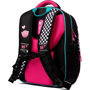 Рюкзак шкільний Yes S-91 Lovely Smile, черный с малиновым (559390) - Pampik - 3