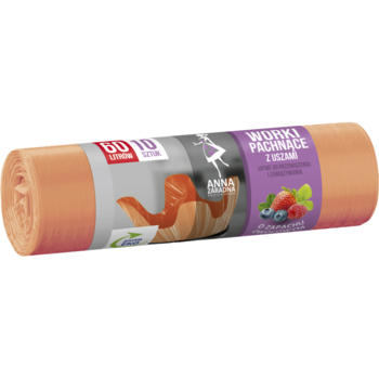 Пакеты для мусора Anna Zaradna с ушками, с ароматом лесных ягод, 60 л, 10 шт. - Pampik