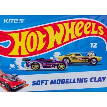 Пластилін восковий Kite Hot Wheels 12 кольорів 240 г (HW23-1086) - Pampik