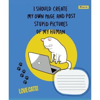 Набор тетрадей общих 1 Вересня Love Cats, A5, в линию, 48 листов, 10 шт. (766027) - Pampik
