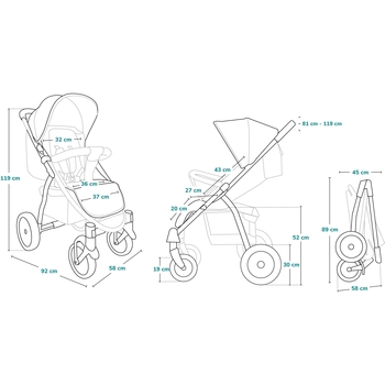 Прогулянкова коляска Lionelo Annet Tour Lovin, чорна (LO-ANNET TOUR LOVIN) - Pampik - 13