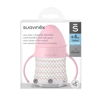 Чашка с силиконовым носиком Suavinex Memories Истории малышей, +4 мес., 150 мл, розовая (300825/3) - Pampik