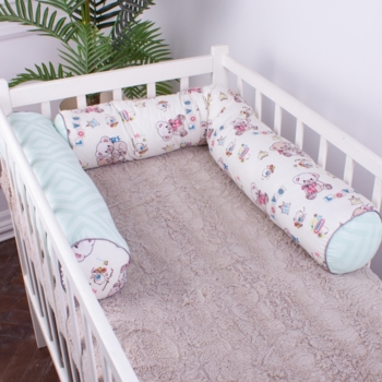 Захисні валики-бортики MirSon Kids Time 18-0005 Kind Bear, білі, 2 шт. - Pampik