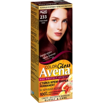Cтійка крем-фарба для волосся Avena Gloss Color Рубіновий 233 - Pampik