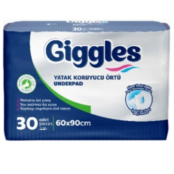 Одноразові пелюшки поглинаючі Giggles, 90х60 см, 30 шт. - Pampik