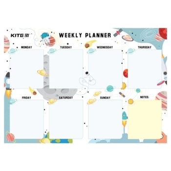 Планер настінний Kite Space на тиждень сухостираємий А4 (K22-471-1) - Pampik