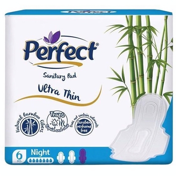 Прокладки ультратонкі Perfect Natural Ultra Thin Night 6 шт. - Pampik