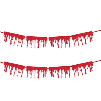 Гирлянда бумажная фигурная Yes! Fun Halloween Капли крови глиттер, 3 м (801183) - Pampik