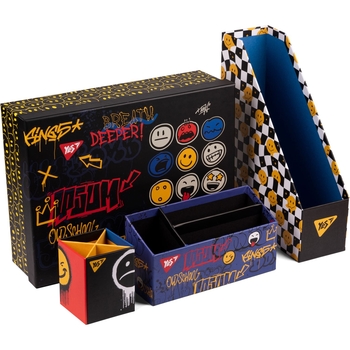 Настільний органайзер у наборі Yes Melt Smile, картон, 4 предмети, різнобарвний (450131) - Pampik