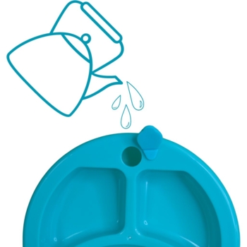 Тарілка секційна Lindo з підігрівом на присосці, блакитна (А 51) - Pampik - 2