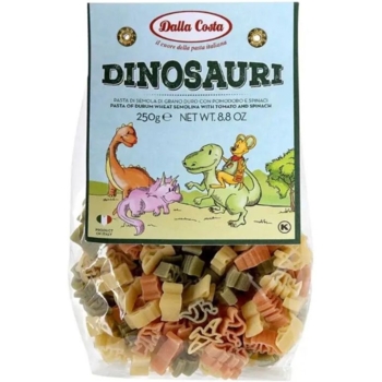 Макарони Dalla Costa Dinosauri з томатом та шпинатом, 250 г - Pampik