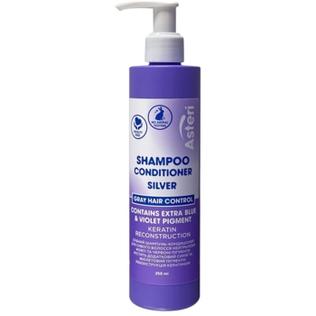 Шампунь-кондиционер Asteri Silver Shampoo Gray Hair Control, 250 мл - Pampik