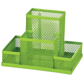 Підставка-органайзер для канцелярського приладдя ZiBi 4 відділення 15x10x10 см салатова (ZB.3116-15) - Pampik
