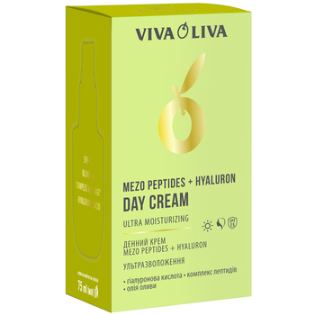 Крем для лица дневной Viva Oliva Mezo Peptides+Hyaluron Ultra Moisturizing SPF-15 75 мл (6863) - Pampik - 2