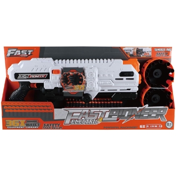 Іграшковий кулемет Fast Pioneer Electric з подвійним барабаном та м'якими патронами 36 шт. (BIG517) - Pampik - 2