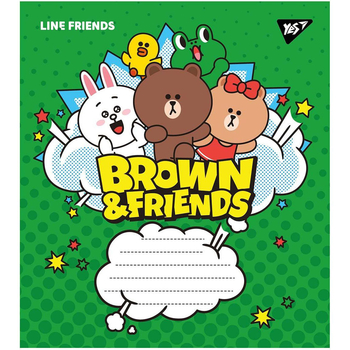 Набір зошитів Yes Line friends, в клітинку, 12 аркушів, 25 шт. (766272) - Pampik