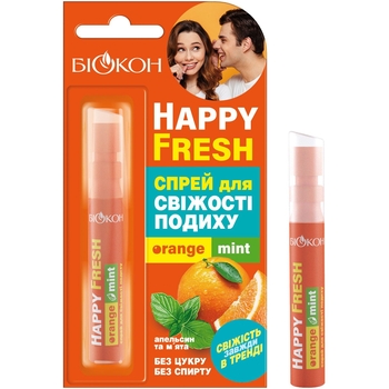 Спрей для свіжості подиху Біокон Happy Fresh Orange Mint 10 мл - Pampik